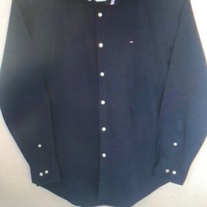 Navy Long Sleeve Button-Up Shirt